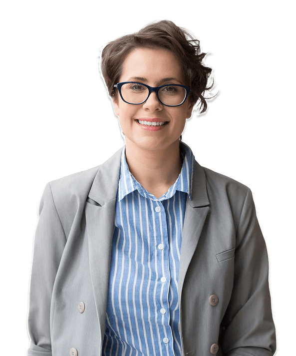 Professional smiling at work